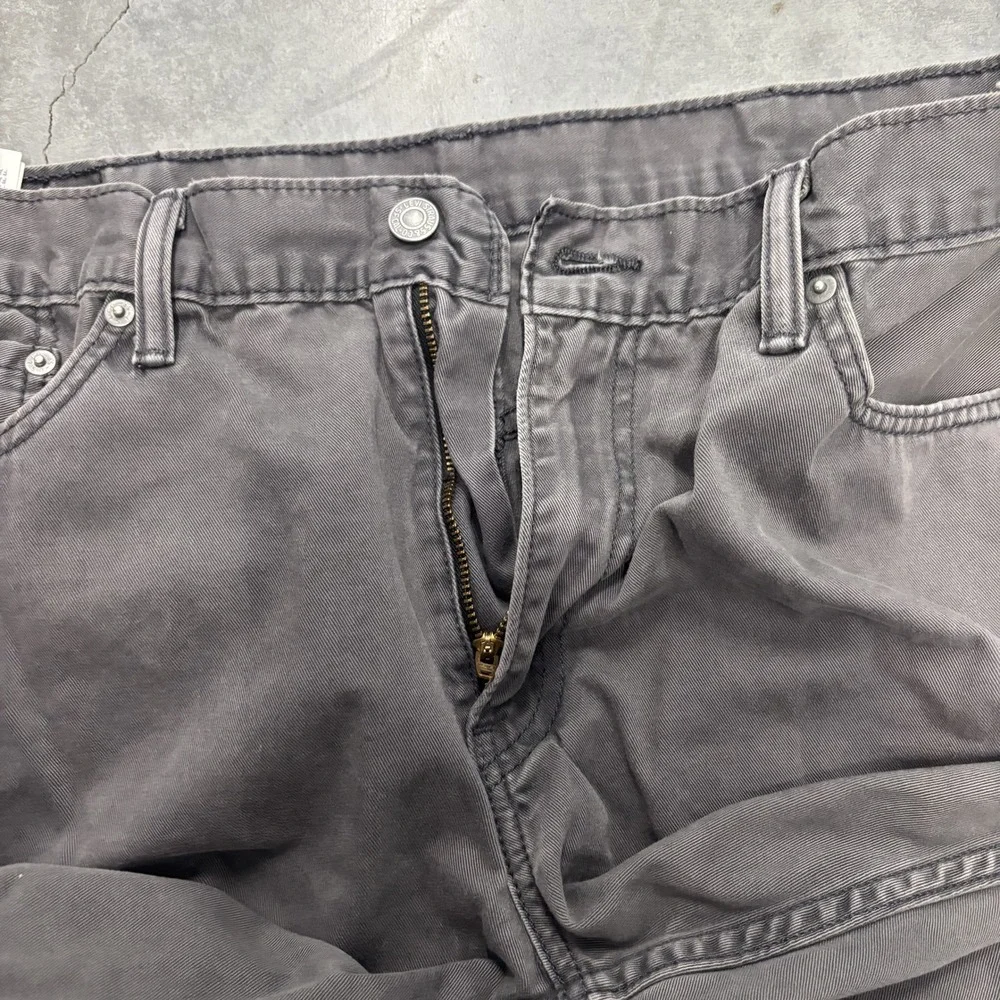 Levis 514 Straight Fit Gray Pants Mens 38x30 Faded Cotton Trousers